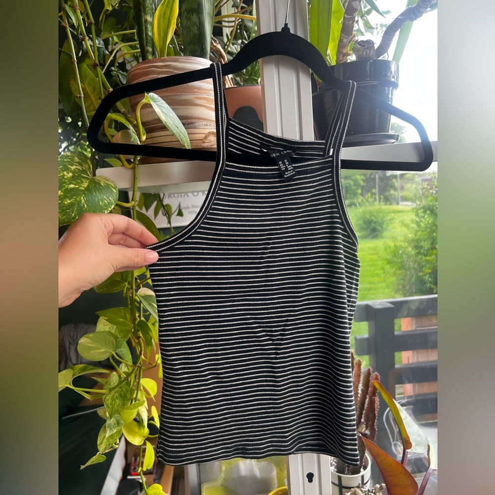 New Look Black and White Striped Tank Top